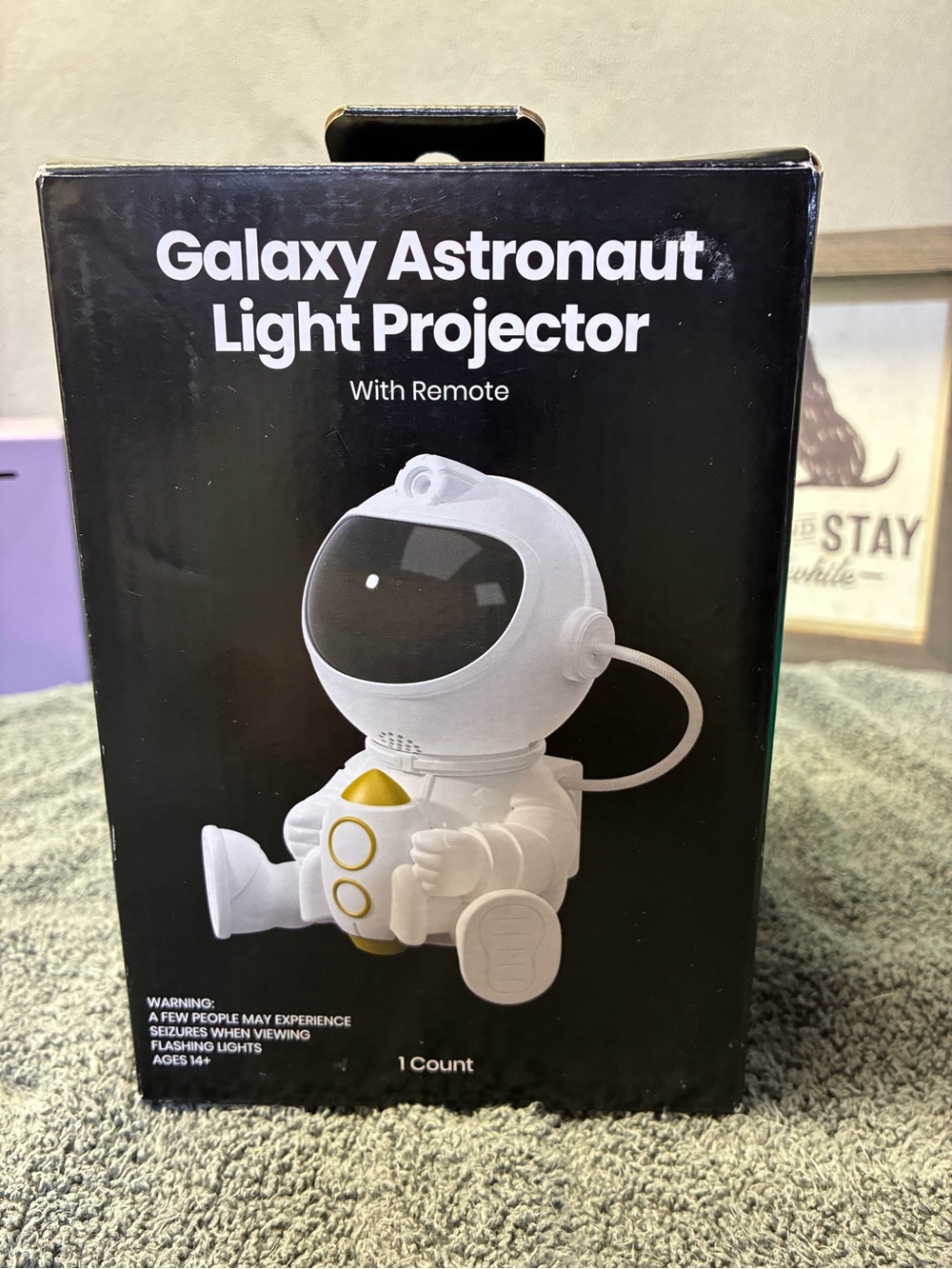 Amazon Galaxy Astronaut Light Projector - White with Gold Accents